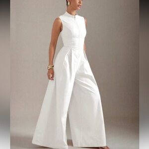 Elegant White Sleeveless Jumpsuit